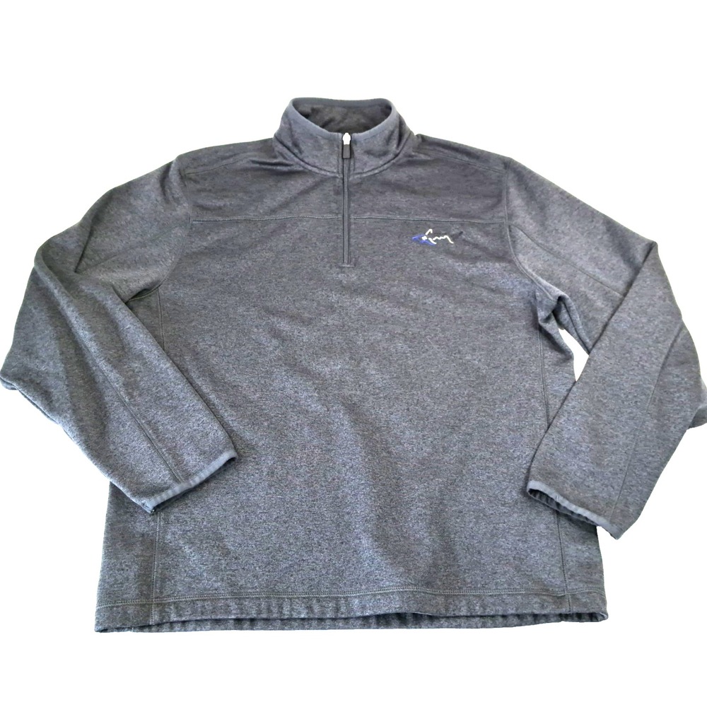 Greg Norman Tasso Elba Shark Logo Long Sleeve 1/4 Zip Golf Pullover‎ Men's M